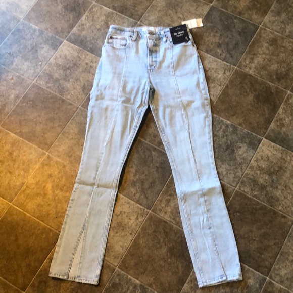 ABERCROMBIE Curve Love High Rise Split Hem Seamed Jeans NWT - Picture 8 of 16